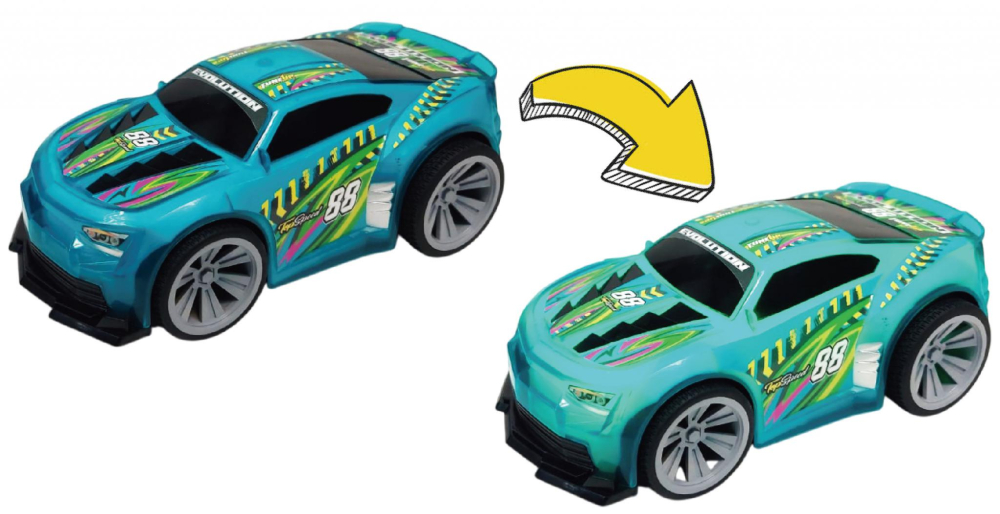 Masinuta cu lumini, sunete si sistem pullback racer, scara 1/24, diverse culori- albastru, verde si roz [2]