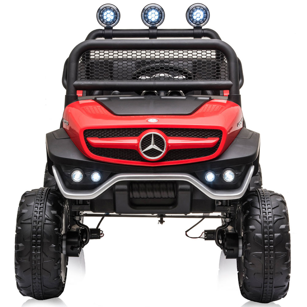 Masinuta electrica Chipolino OffRoad Mercedes Unimog cu scaun din piele si roti EVA red [2]