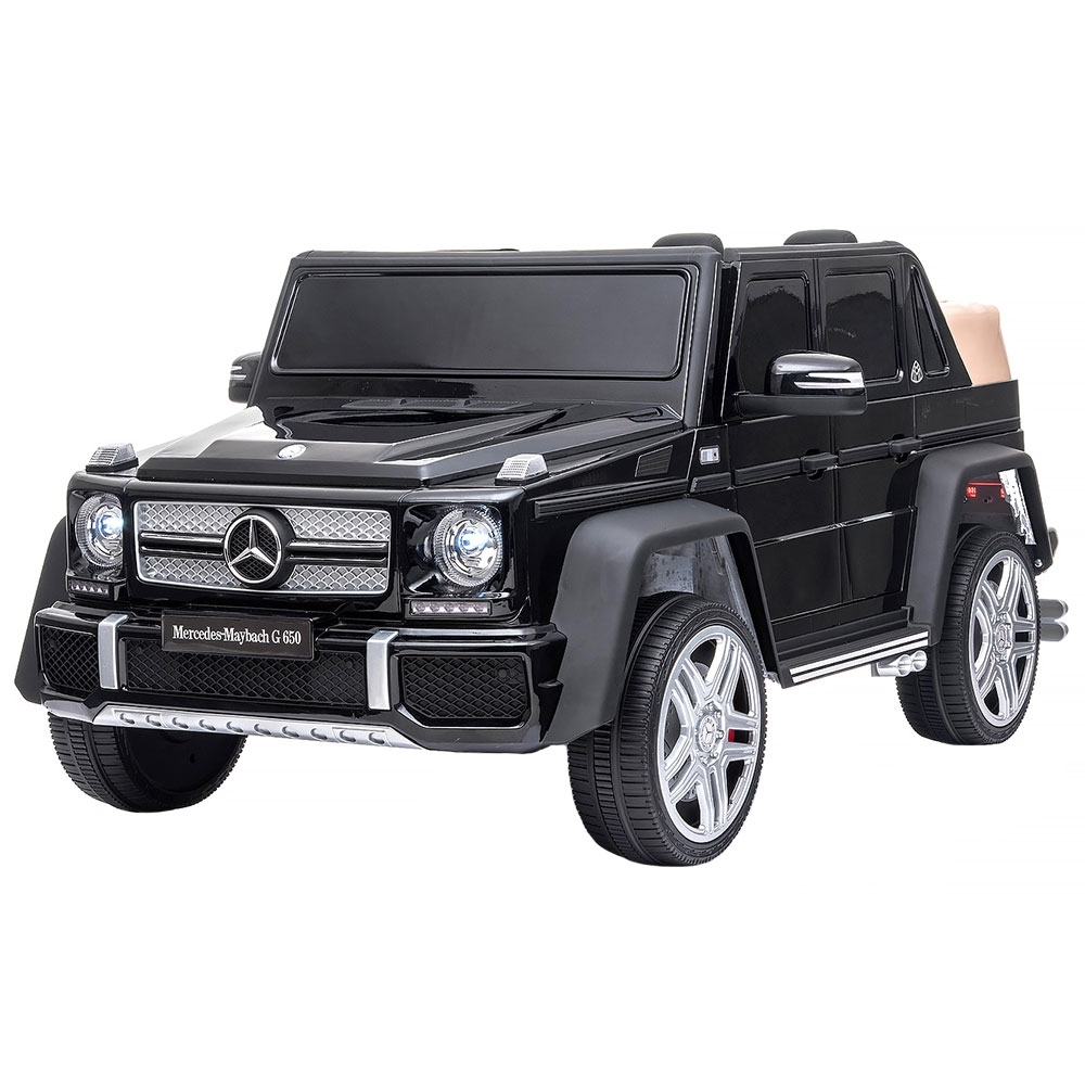 Masinuta electrica Chipolino SUV Mercedes Maybach G650 black cu scaun din piele si roti EVA [1]