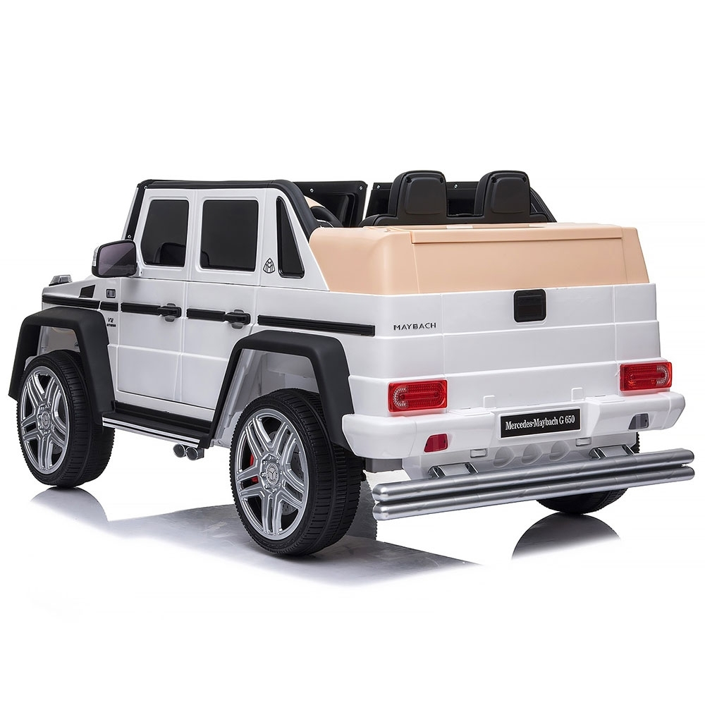 Masinuta electrica Chipolino SUV Mercedes Maybach G650 white cu scaun din piele si roti EVA [4]