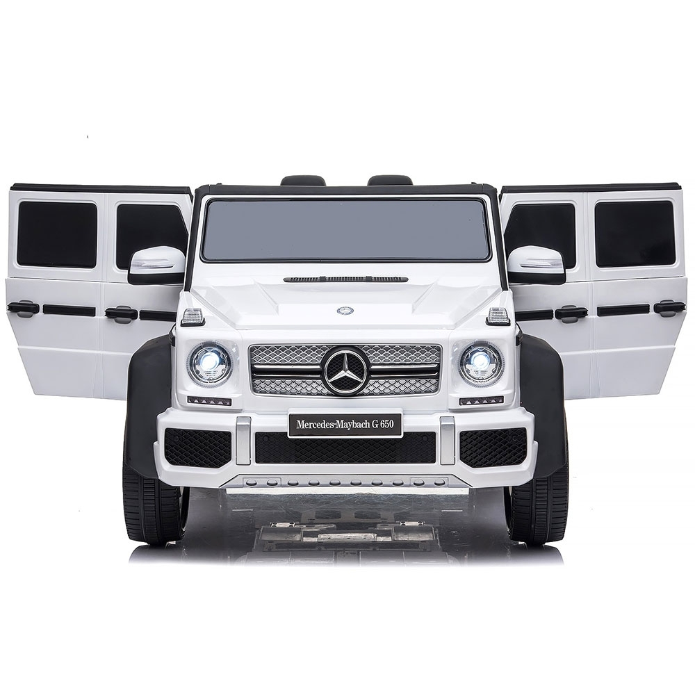 Masinuta electrica Chipolino SUV Mercedes Maybach G650 white cu scaun din piele si roti EVA [5]