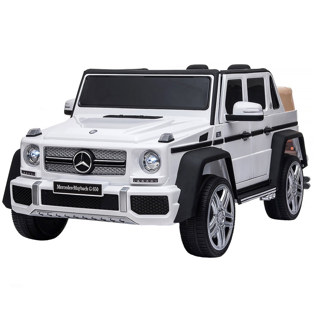 Masinuta electrica Chipolino SUV Mercedes Maybach G650 white cu scaun din piele si roti EVA [1]