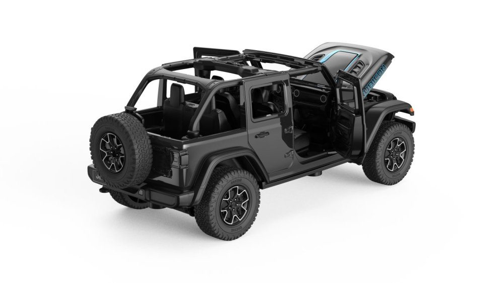 Masinuta metalica jeep wrangler rubicon 4xe negru cu scara 1 la 32 [3]