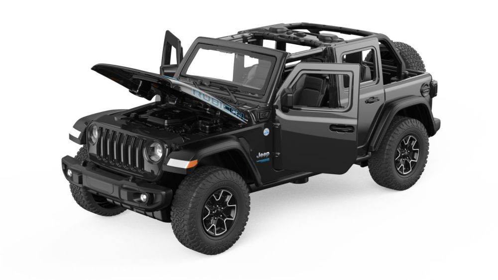 Masinuta metalica jeep wrangler rubicon 4xe negru cu scara 1 la 32 [4]