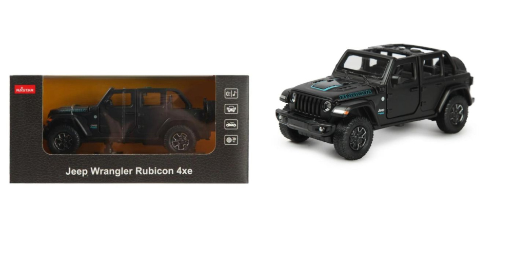 Masinuta metalica jeep wrangler rubicon 4xe negru cu scara 1 la 32 [5]