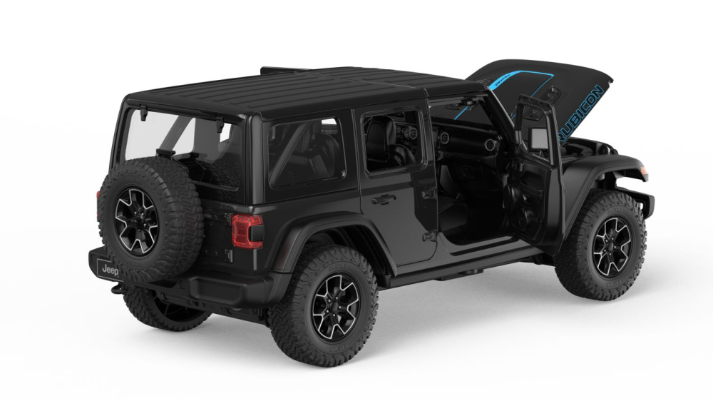 Masinuta metalica jeep wrangler rubicon 4xe negru scara 1 la 24 [3]