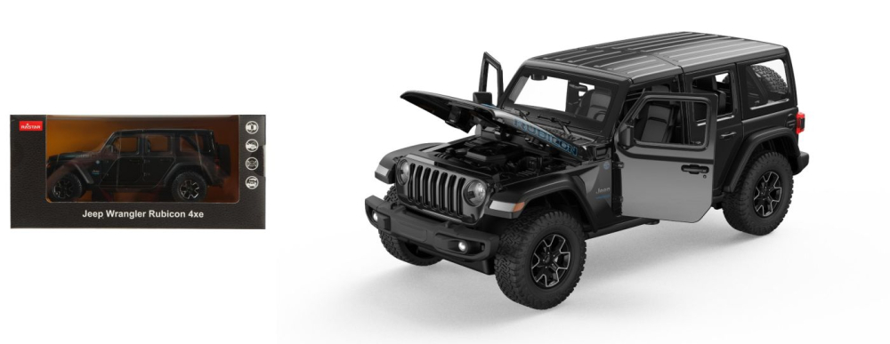 Masinuta metalica jeep wrangler rubicon 4xe negru scara 1 la 24 [5]