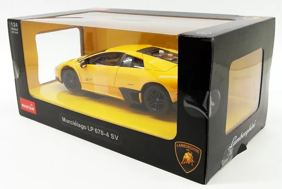Masinuta metalica lamborghini murcielago lp670-4 galben scara 1 la 24, varsta de la 3 ani la +15 ani [2]
