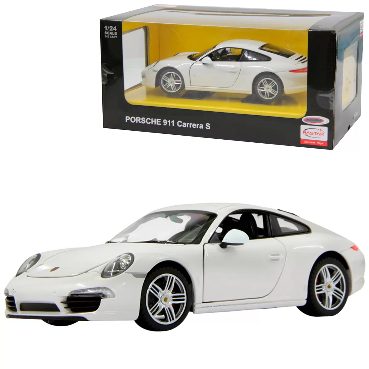 Masinuta metalica porsche 911 alb scara 1 la 24, varsta de la 3 ani la +15 ani [1]