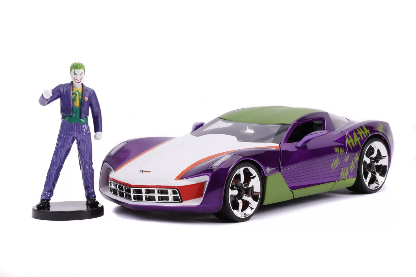 Masinute metalica chevy corvette stingray 2009 si figurina joker scara 1:24 [2]