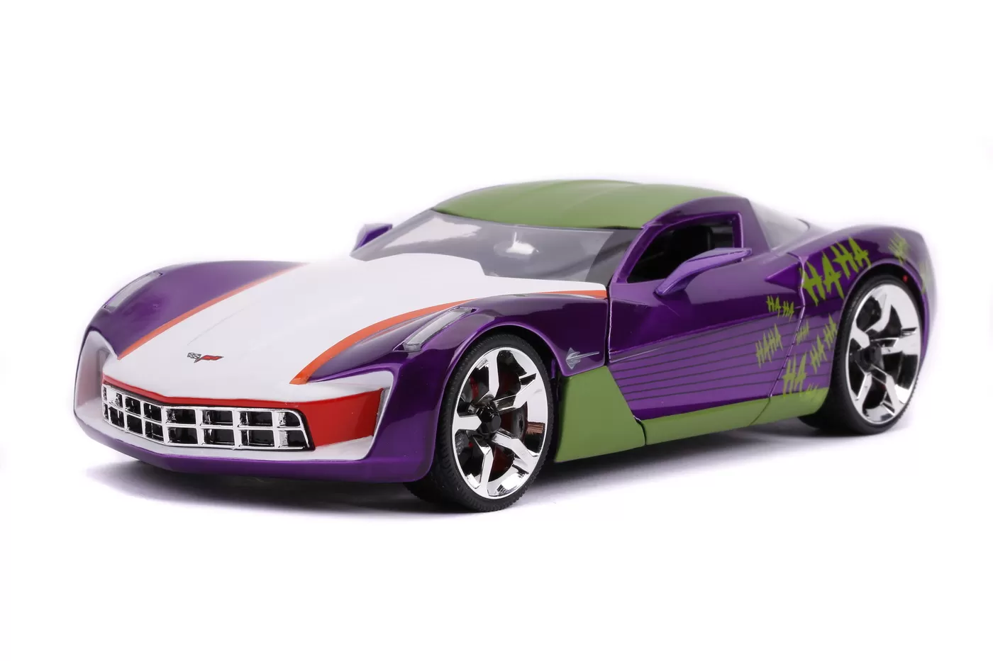 Masinute metalica chevy corvette stingray 2009 si figurina joker scara 1:24 [4]