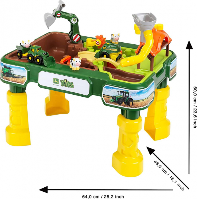 Masuta de joaca cu apa si nisip 2 in 1 - Ferma John Deere [13]