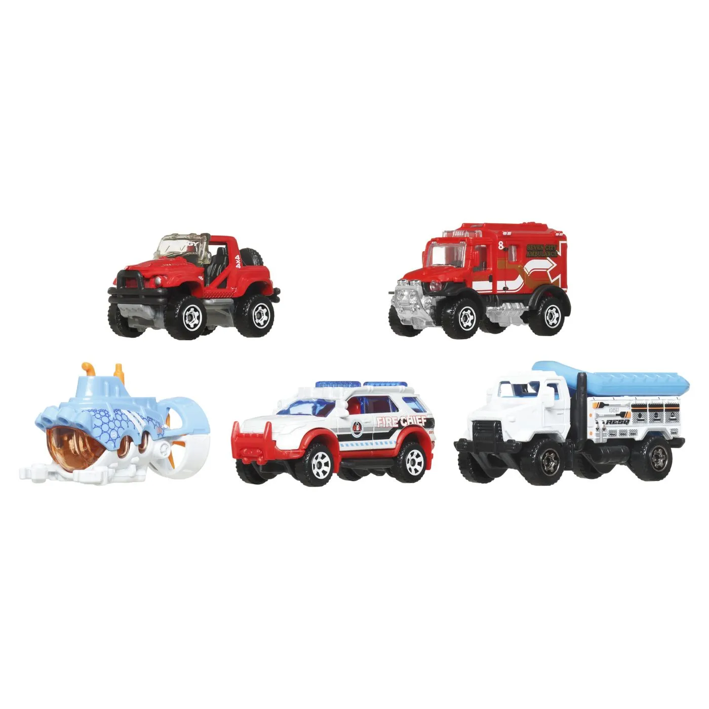 Matchbox set 5 masinute metalice mbx marine rescue scara 1:64, copii varsta 3 ani pana la 12 ani [2]