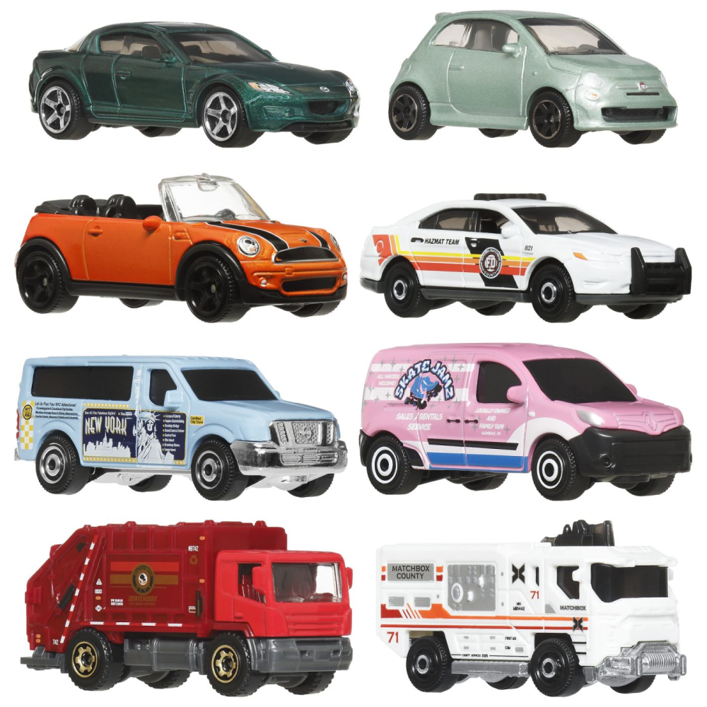 Matchbox set 8 masinute metalice exclusiv van utilitar ford scara 1 la 64 copii 3 ani - 7 ani [2]