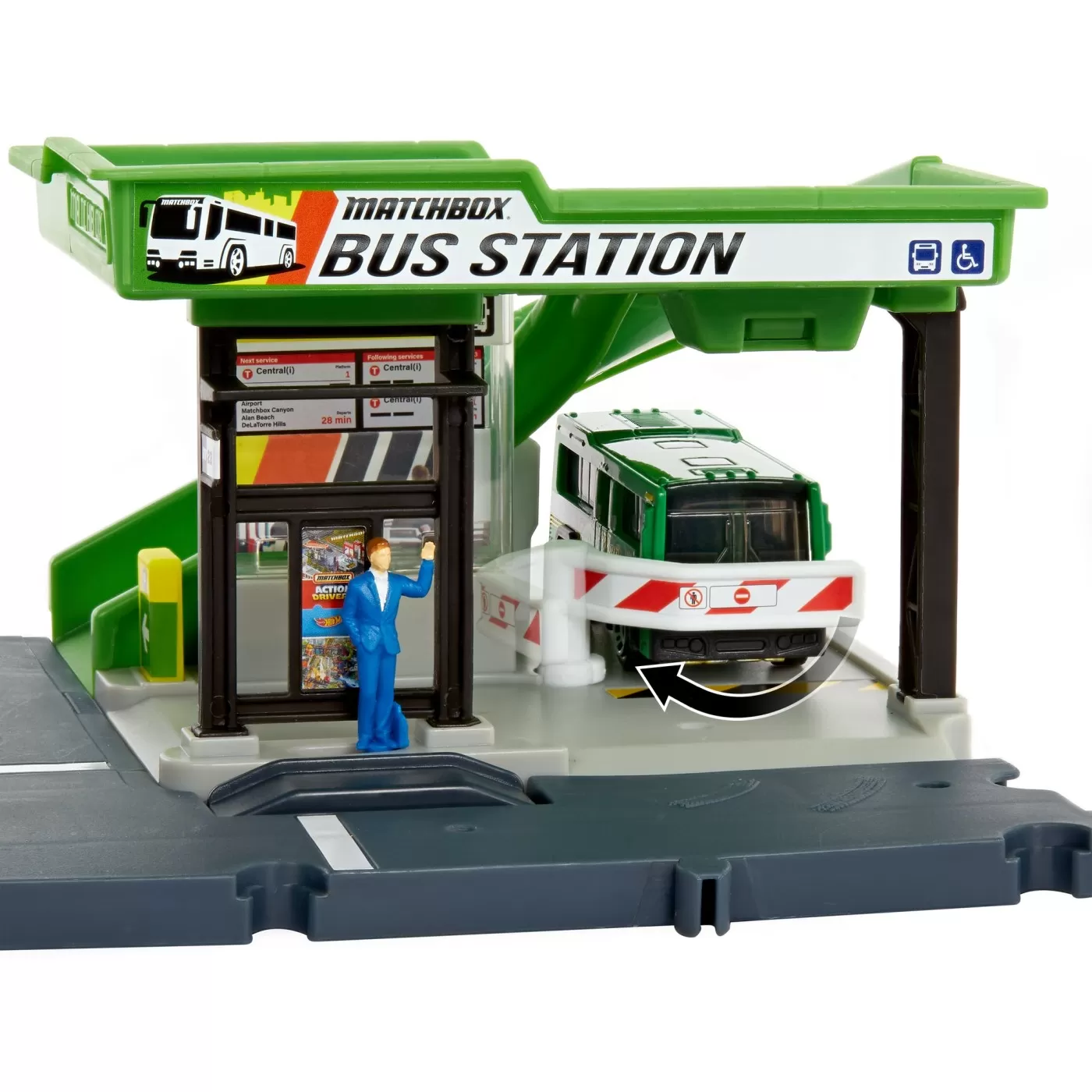Matchbox set action drivers statia de autobuz, varsta de la 3 ani la 7 ani [6]