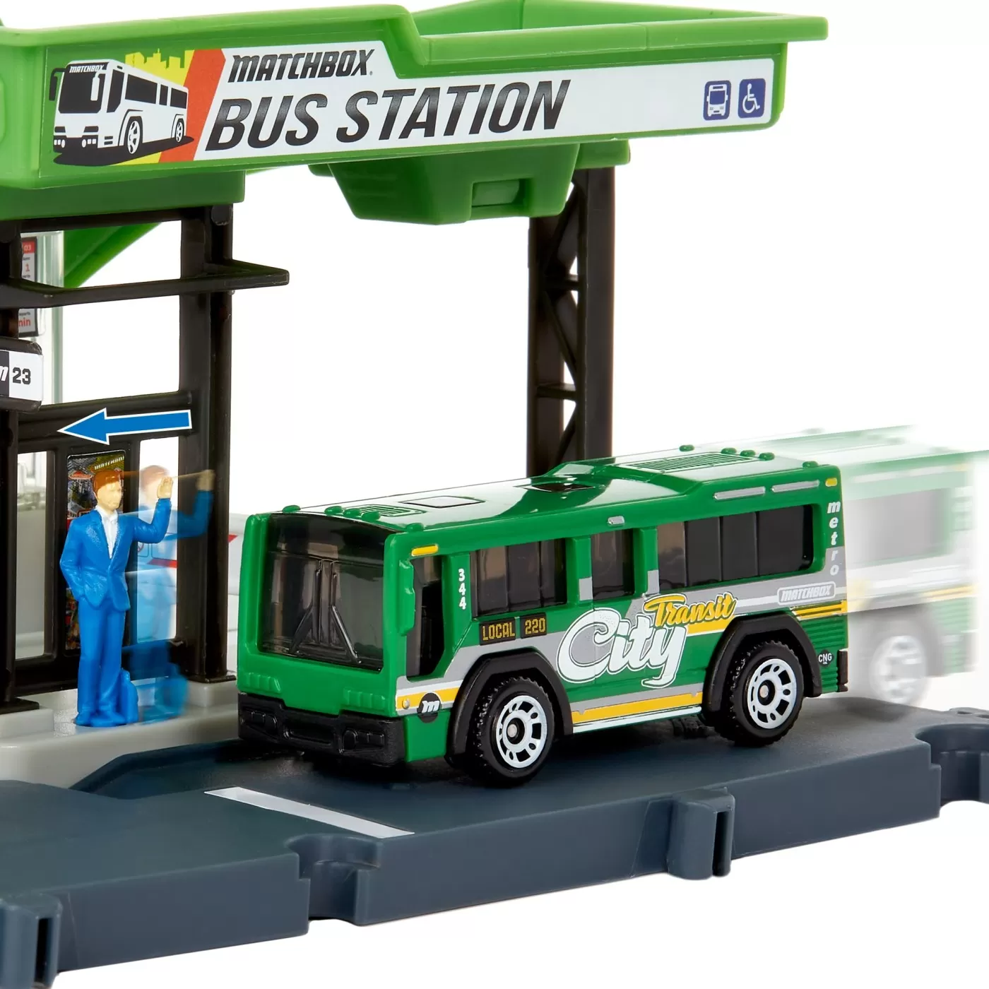 Matchbox set action drivers statia de autobuz, varsta de la 3 ani la 7 ani [4]