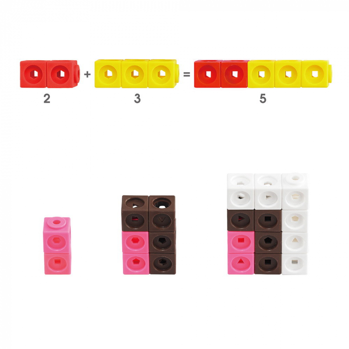 Math Cubes, cuburi interconectabile, set 125 piese, 3-9 ani [4]