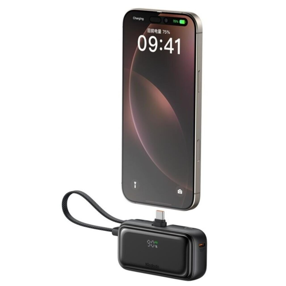 Mcdodo Acumulator Extern FreeKit Series 5000mAh, 22.5W, cablu si conector USB-C incorporate, Negru [2]