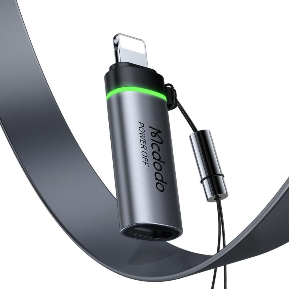 Mcdodo Adaptor Type-C la Lightning, 36W, Fast Charge, Auto Power Off 3A, 480Mbps, cip E-Mark, snur, Negru [1]