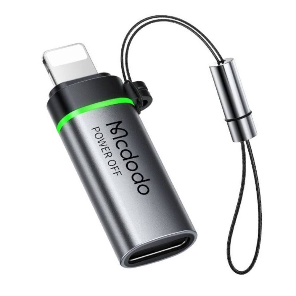 Mcdodo Adaptor Type-C la Lightning, 36W, Fast Charge, Auto Power Off 3A, 480Mbps, cip E-Mark, snur, Negru [9]
