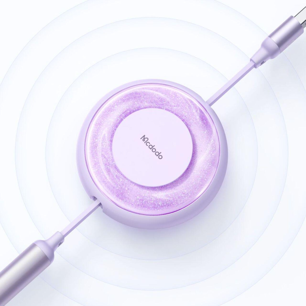 Mcdodo Cablu 3 in 1 USB la Lightning, MicroUSB si Type-C Super Fast Charging, 66W, 1.2m, Mov [2]