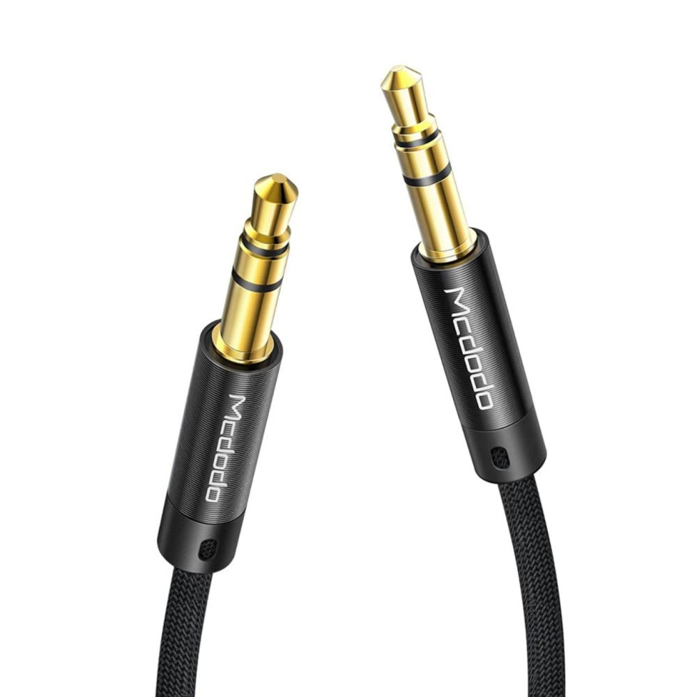 Mcdodo Cablu Audio Jack 3.5mm la Jack 3.5mm, impletit din nailon, 1.2m, Negru [6]