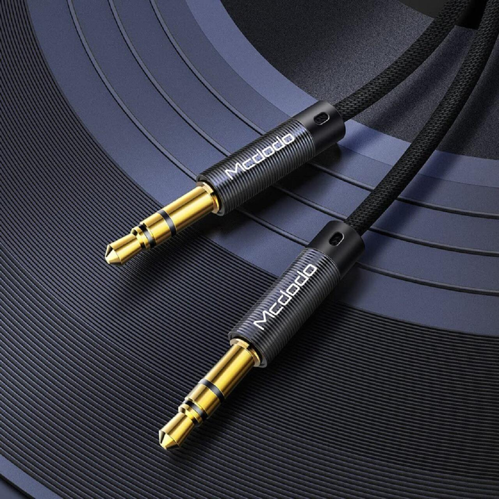 Mcdodo Cablu Audio Jack 3.5mm la Jack 3.5mm, impletit din nailon, 1.2m, Negru [5]