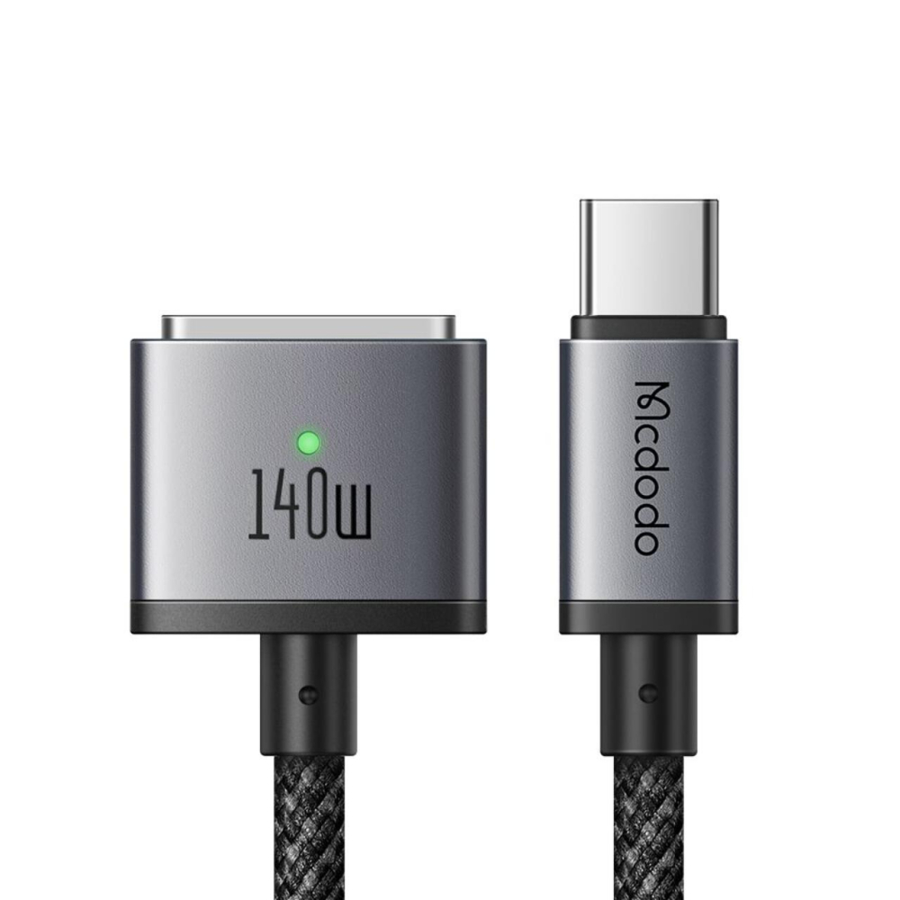 Mcdodo Cablu pentru MacBook Pro 16 inch (2021/2023), MacBook Air (2022), MacBook Pro 14 inch (2021/2023) Type-C la MagSafe 3, Fast Charger 140W, Indicator LED, 2m, Negru [1]