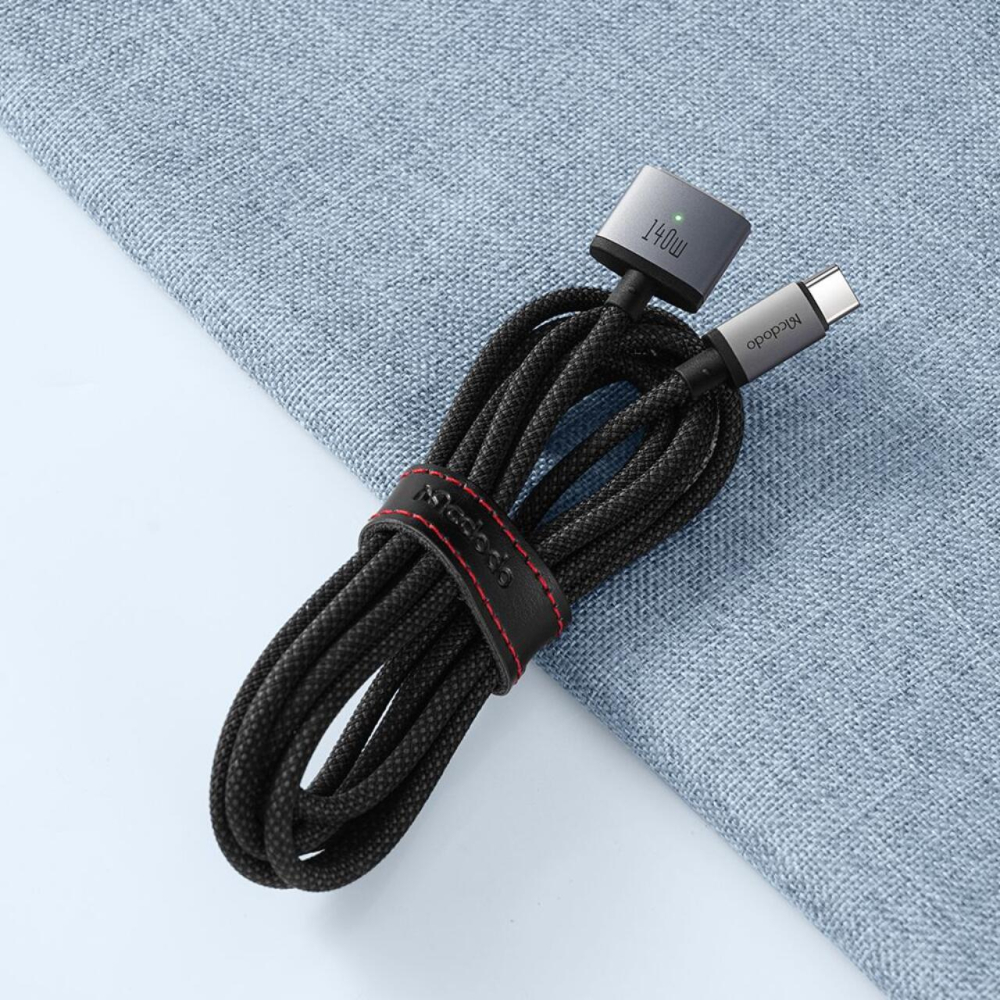 Mcdodo Cablu pentru MacBook Pro 16 inch (2021/2023), MacBook Air (2022), MacBook Pro 14 inch (2021/2023) Type-C la MagSafe 3, Fast Charger 140W, Indicator LED, 2m, Negru [3]