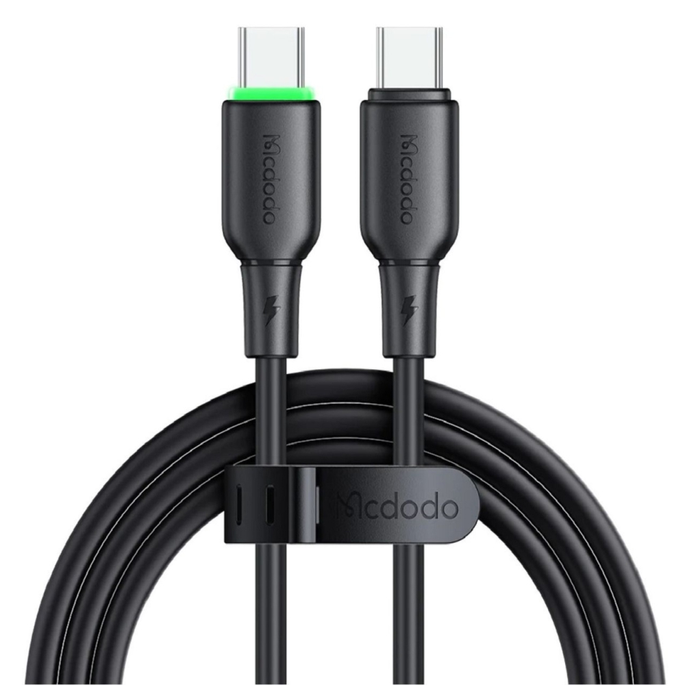 Mcdodo Cablu Type-C la Type-C Alpha Series Silicone, Fast Charging, 65W, LED, 1.2m, Negru [9]