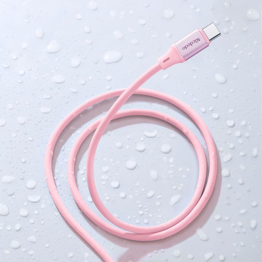 Mcdodo Cablu Type-C la Type-C Digital Display Silicone, Fast Charging, 100W, 1.2m, Roz [2]