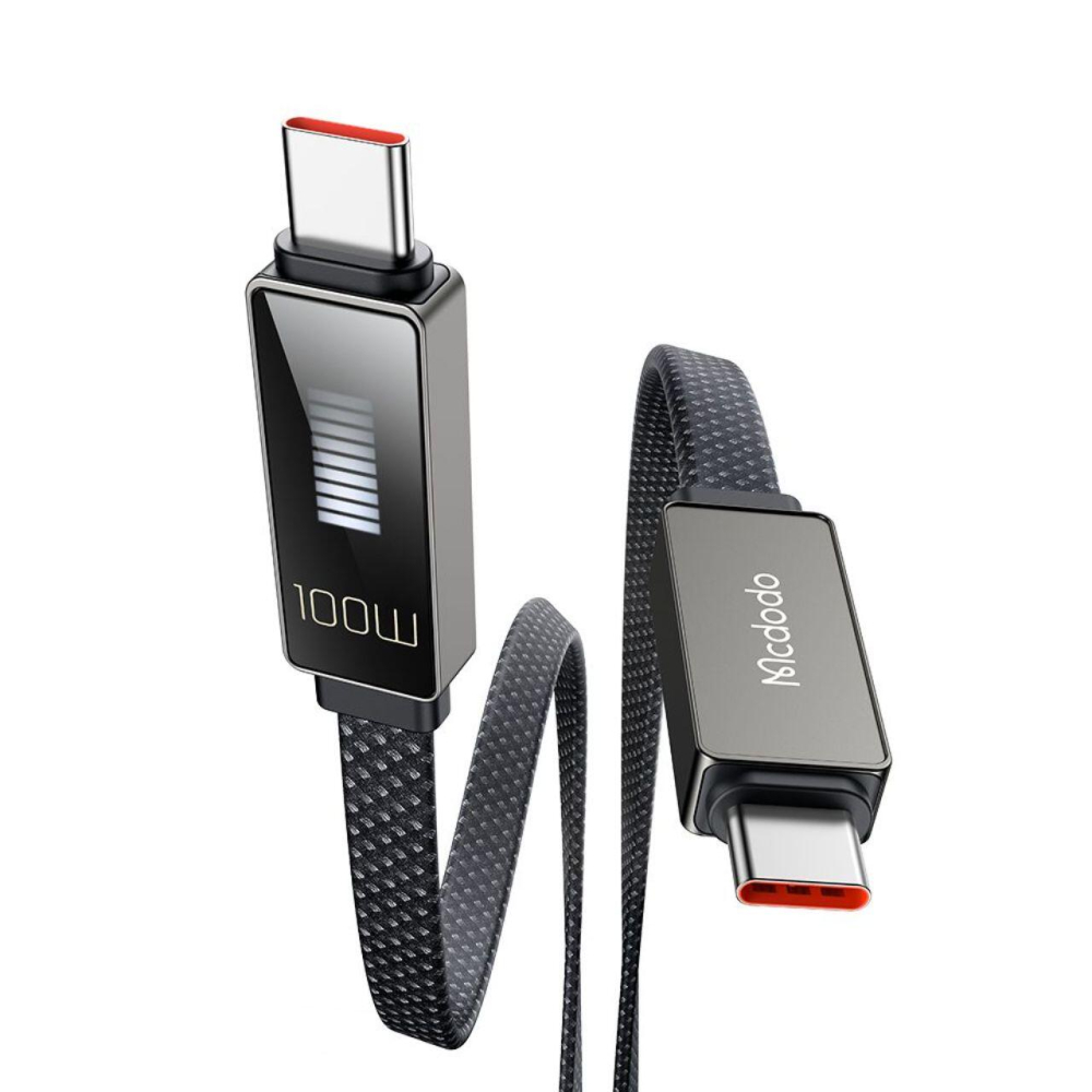 Mcdodo Cablu Type-C la Type-C Rhythm LED, Fast Charging, 100W, 1.2m, Negru [2]