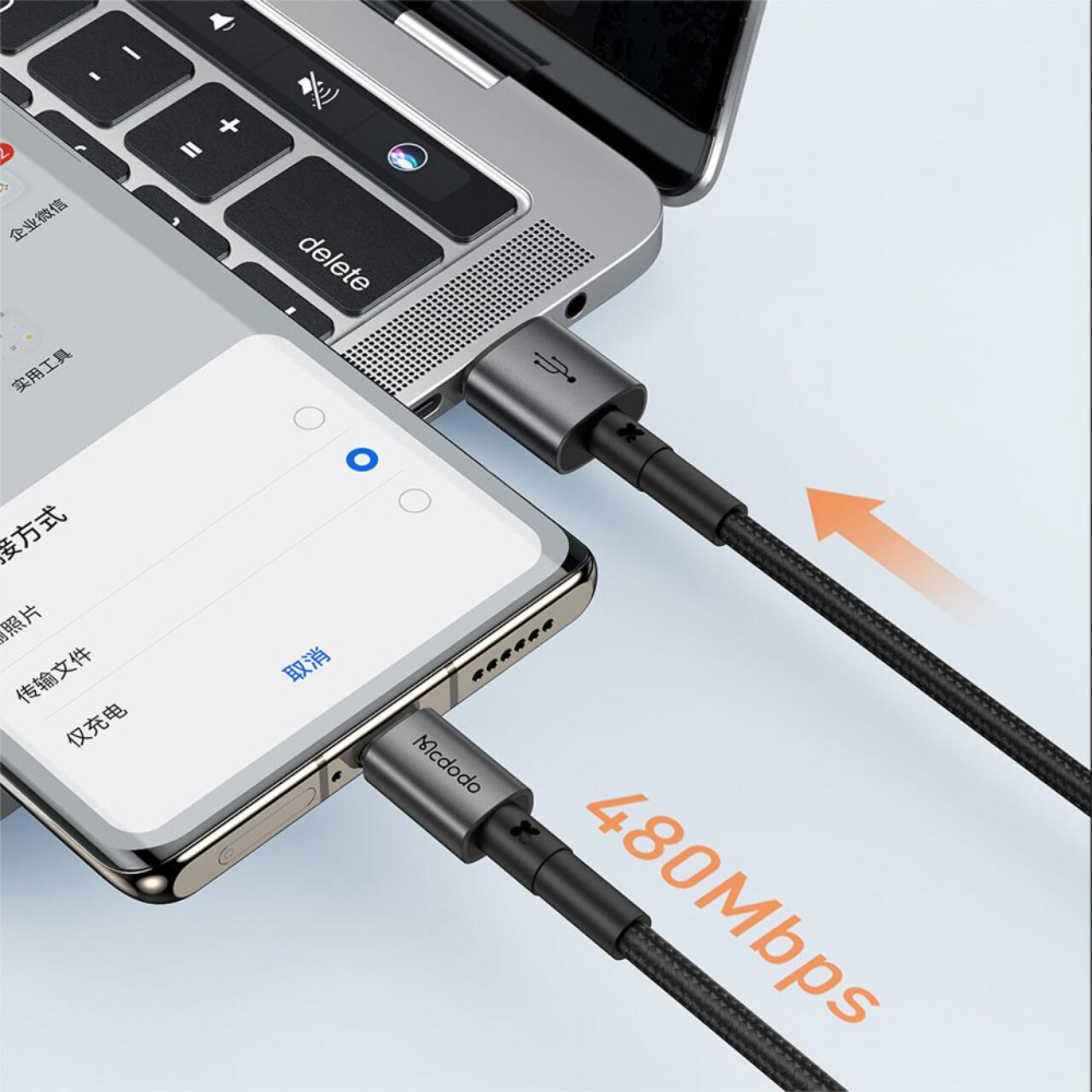 Mcdodo Cablu USB-A la Type-C 100W, PD Fast Charging, 3A, 1.2m, Negru [6]