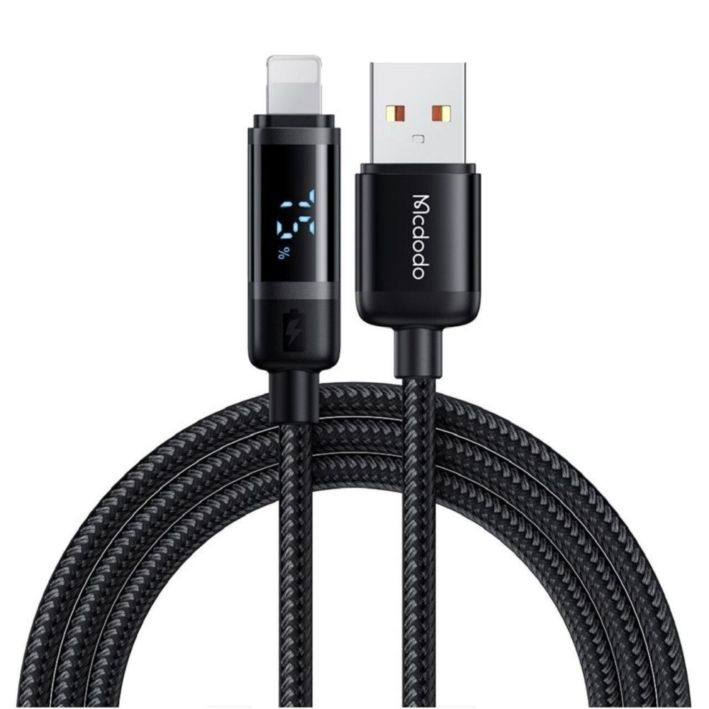 Mcdodo Cablu USB la Lightning Digial Display, Fast Charging, 1.2m, Negru [11]