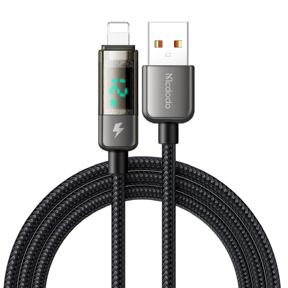 Mcdodo Cablu USB la Lightning Display Auto Power Off, Fast Charging, 1.2m, Negru [6]
