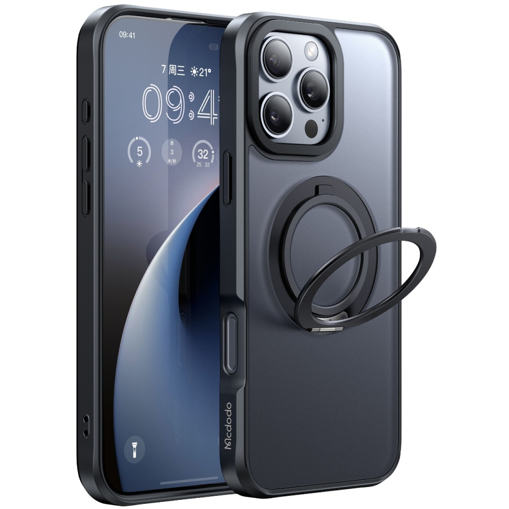 Mcdodo Husa Mata MagSafe iPhone 16 Pro Max cu suport Negru [13]