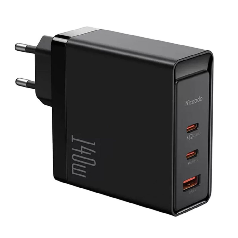 Mcdodo Incarcator Retea Port 2xType-C si 1xUSB-A GaN5 Pro Fast Charging 140W, Negru [7]