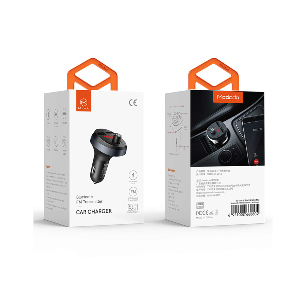Mcdodo Modulator Bluetooth Dual USB FM Black [3]