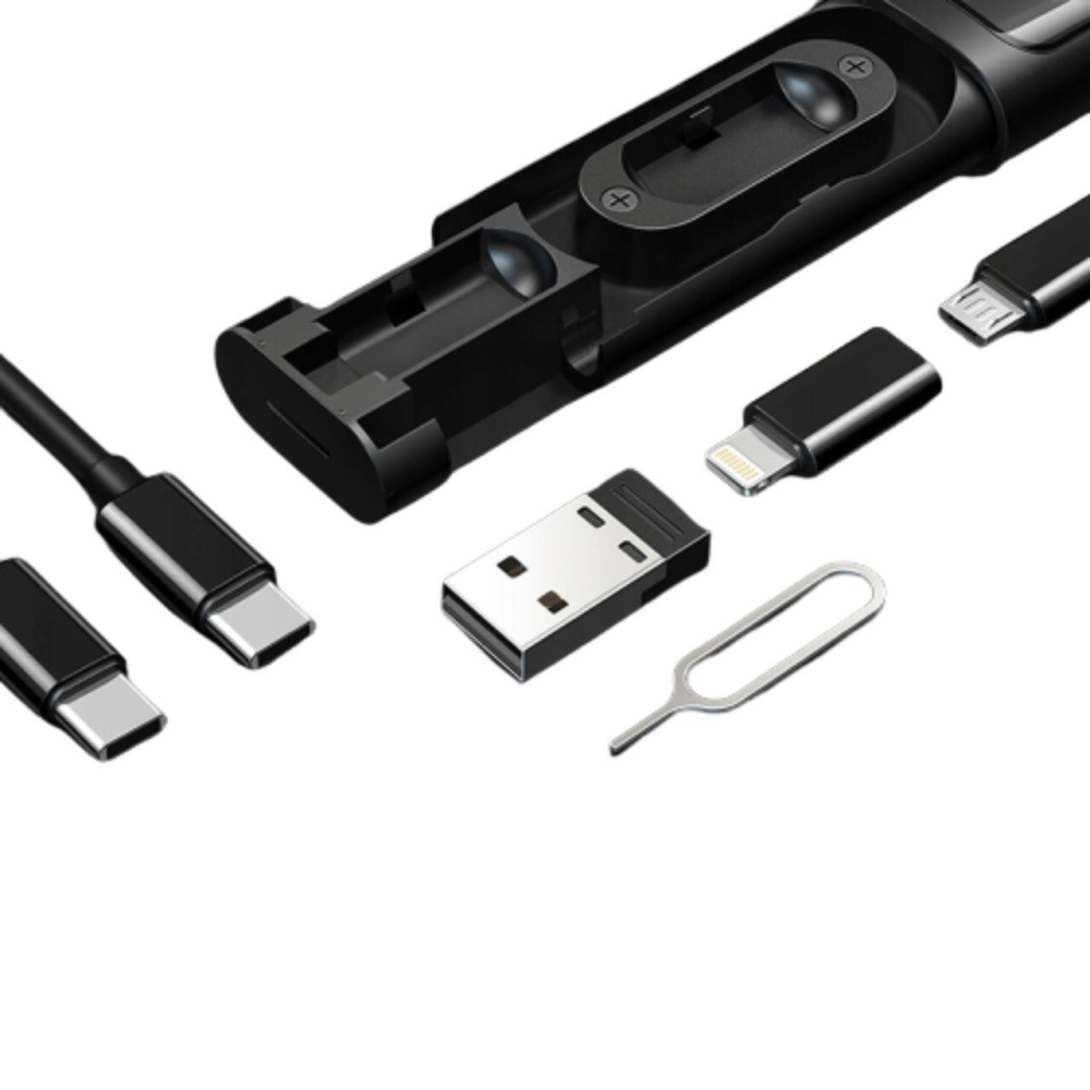 Mcdodo Set de adaptoare si cabluri,1 x carcasa, 3x adaptoare USB-C la Lightning, microUSB, USB, 1x cablu USB-C, 1x card TF, 1x cheie cartela SIM, Negru [3]