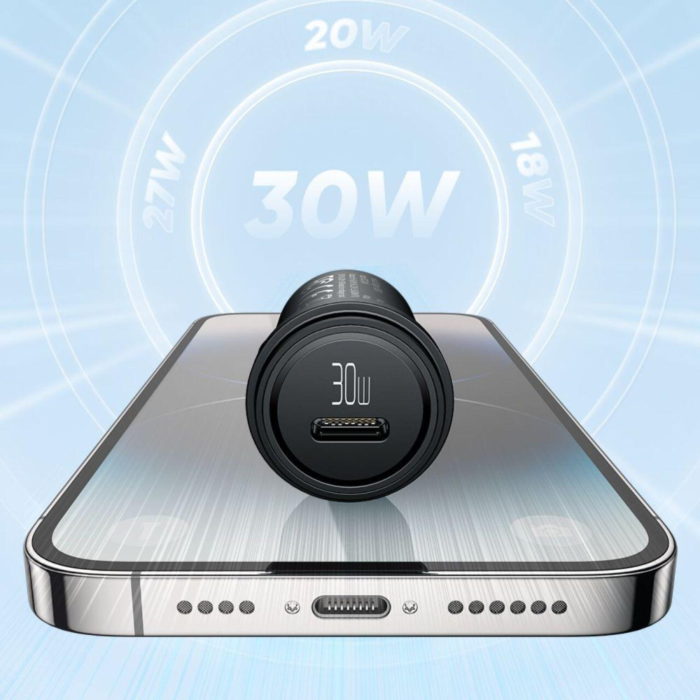 Mcdodo Set Incarcator Auto 1xType-C Fast Charging PD 30W, cablu Type-C la Lightning 1.2m Negru [8]