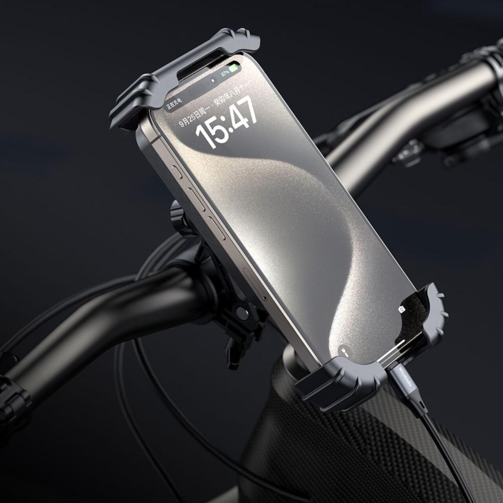 Mcdodo Suport Telefon pentru Bicicleta Basalt Series, reglabil  360, pentru telefoane cu diagonala 4,2 - 6,5 inch, Negru [9]
