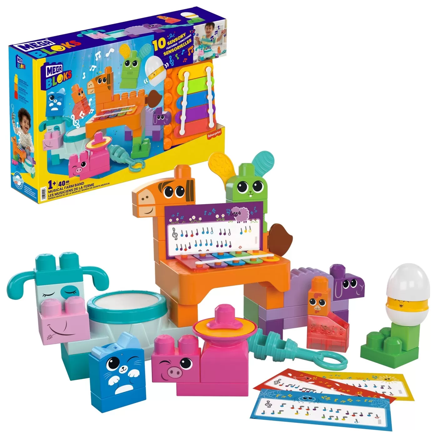 Mega bloks set de constructie 40 piese, varsta de la 1 an la 4 ani [7]