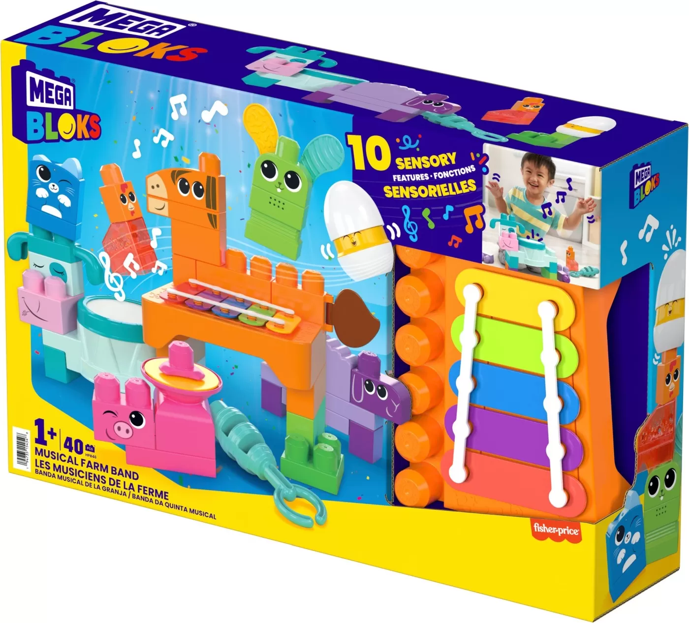Mega bloks set de constructie 40 piese, varsta de la 1 an la 4 ani [6]