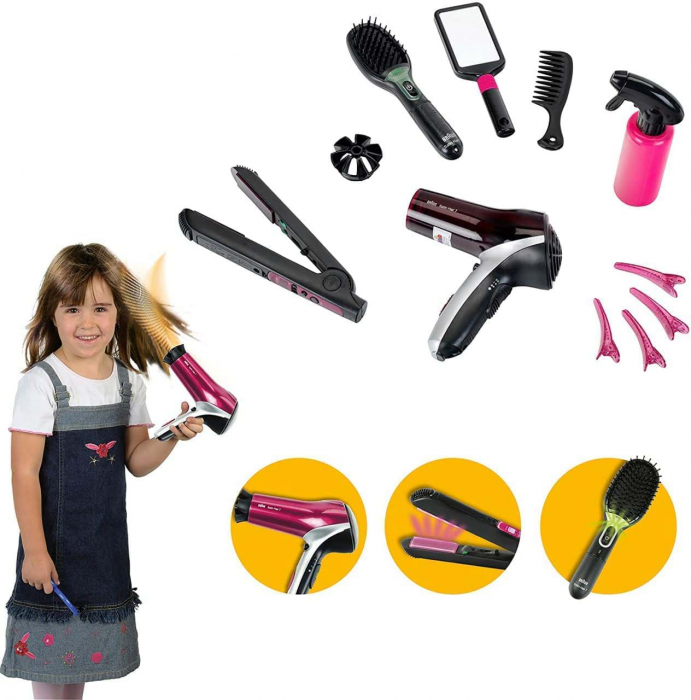 Jucarie, Mega Trusa ingrijire par cu uscator, placa, perie si accesorii, Braun [4]