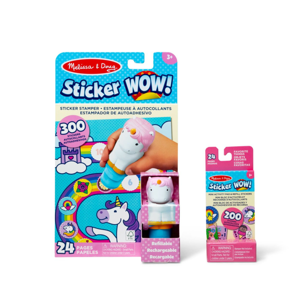 Melissa and doug sticker wow set de joaca autocolante si stampila unicorn copii 3 ani - 11 ani [2]