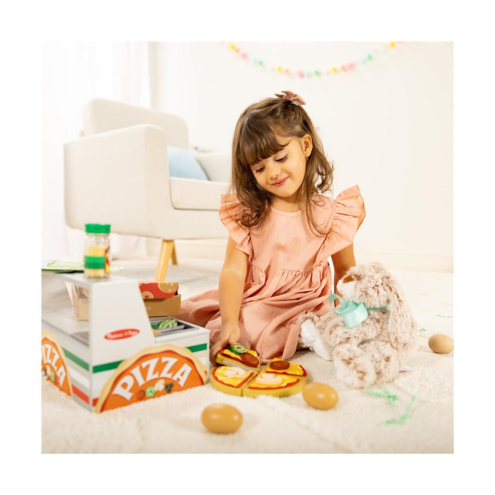 Melissa and doug top and bake set de joaca masa de facut pizza din lemn copii varsta 3 ani - 8 ani [3]