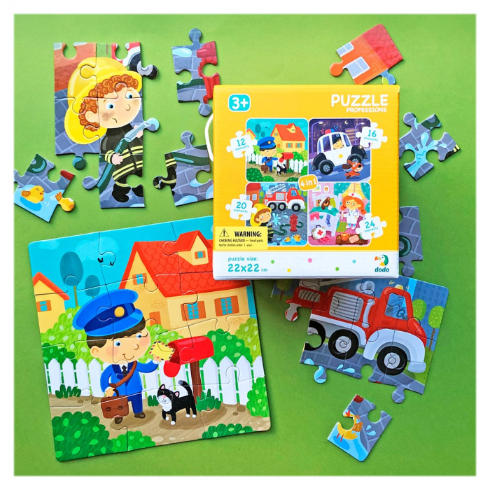 Meserii, puzzle 4 in 1, 3-6 ani [4]