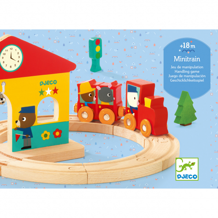 Mica statie, Tren cu sine si statie, din lemn, Djeco, varsta 1 - 3 ani, Baiat, Fata [2]