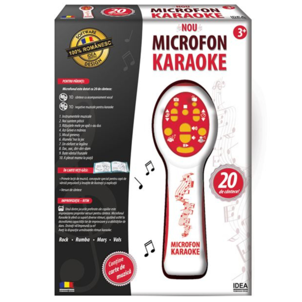 Microfon Karaoke si Carte cu Lectii de Muzica pentru Copii, 20 Cantece si Ritmuri Distractive, Varsta 3 Ani+ [2]