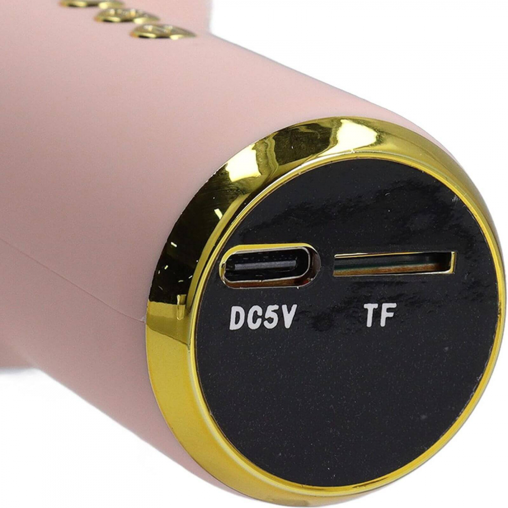Microfon karaoke wireless copii, model iepuras cu LED si efecte vocale – Roz [9]
